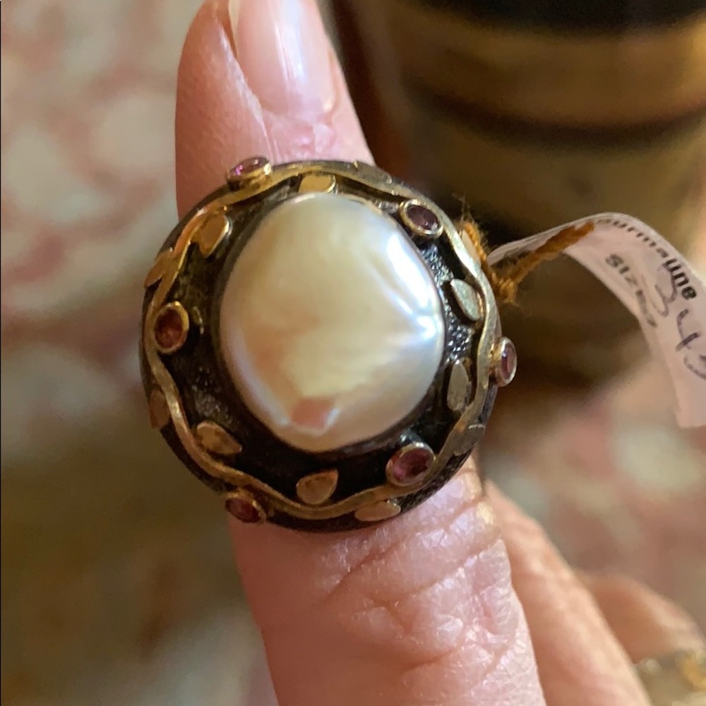 Silver and gold plated ring